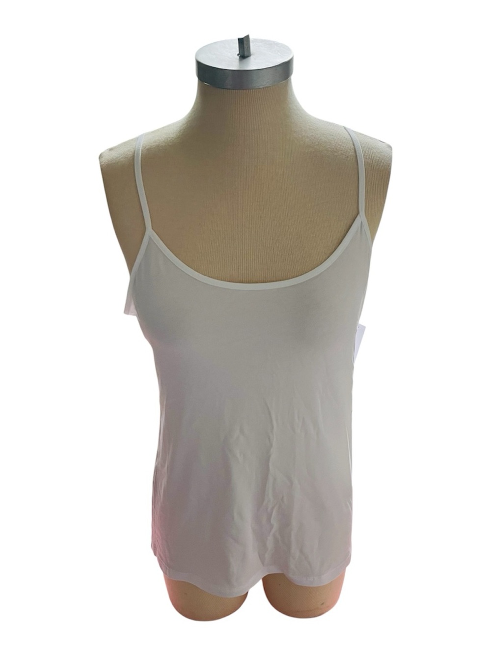 Time and Tru White Spaghetti Strap Tank Top Medium 8-10